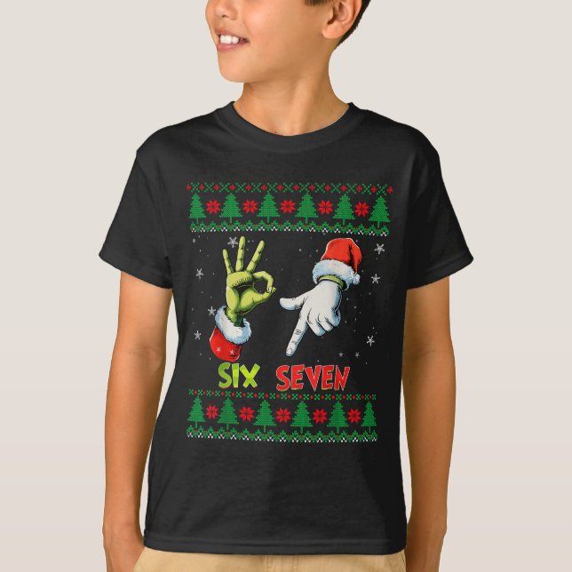 Six Seven Skeleton Meme Christmas Ugly Sweater 67  (Anverso)