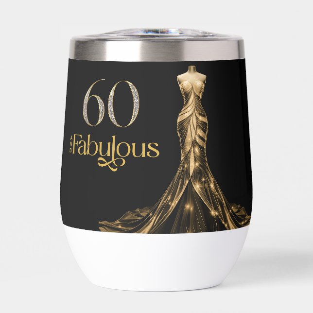 Sixty and Fabulous Gold Dress Black 60th Birthday (Frente)