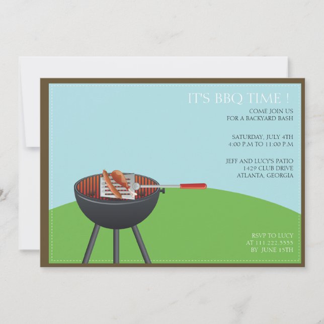 Sizzling bbq - bbq invitaciones de la avenida (Anverso)