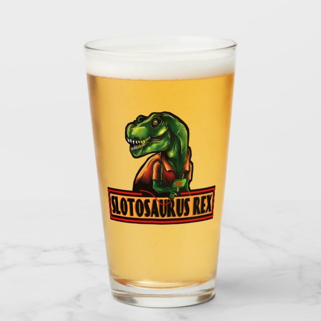 SJ Slotosaurus Rex Pint Glass (Anverso (lleno))