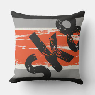 Sk8 - Gris de carbón vegetal Naranja de almohada d