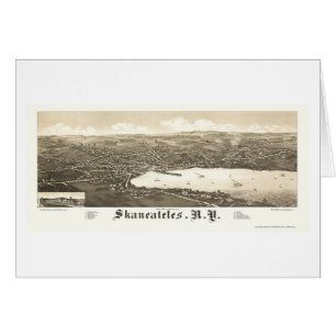 Skaneateles, mapa panorámico de NY - 1884