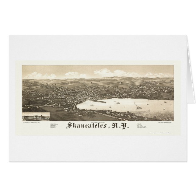 Skaneateles, mapa panorámico de NY - 1884 (Anverso (Horizontal))