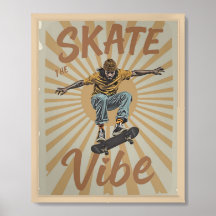 Skate El Vibe - Poster de Arte Retro Urbano