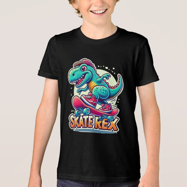 Skate Rex - Camisa Tri-Blend de dinosaurios Guay (Anverso)