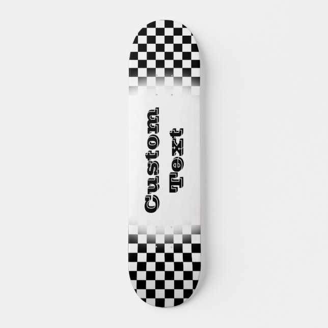 Skate skateboards Checker Patrón negro y blanco (Anverso )