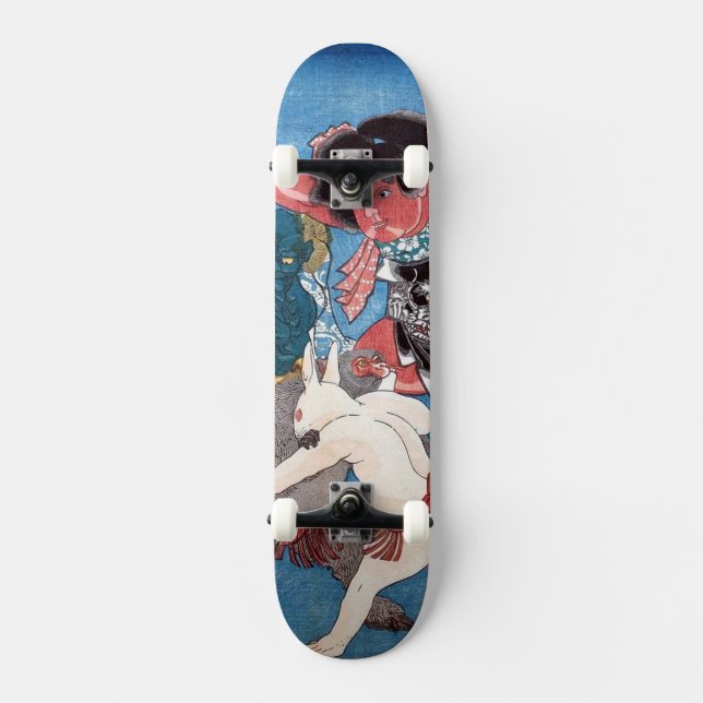 Skateboard 金太郎と動物, 国芳 Kintaro y animales, Kuniyoshi, Ukiyo-e (Anverso)