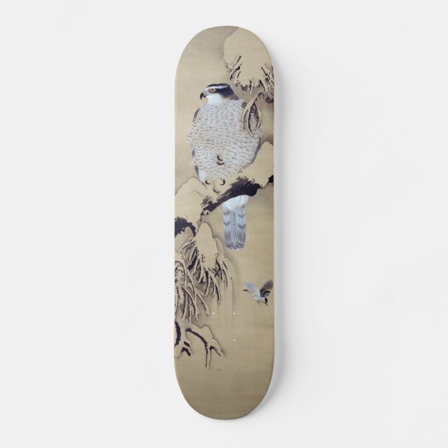 Skateboard 雪 中 鷹 図, 柴 是 snik en la nieve, Shibata Zeshin (Anverso)
