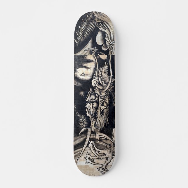Skateboard 雲 龍 図, 曾 我 白 Dragon con Cloud, Sumi-e (Anverso )
