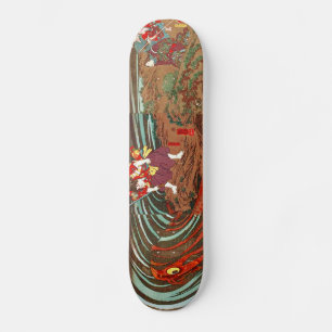 Skateboard 鬼若丸の鯉退治, carpa del monstruo del 国芳, Kuniyoshi,