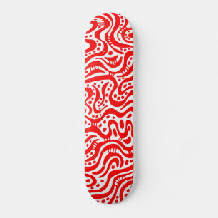 Skateboard 041211v2 abstractos - Rojo en blanco