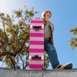 Skateboard 15 Franjas horizontales rosadas claras y calientes