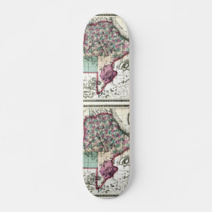 Skateboard 1866 Mapa Anticuario de Texas, por Schönberg & Co.