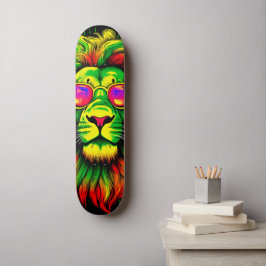 Skateboard 19 de junio Neon Rasta Lion Head