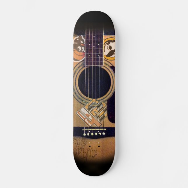 Skateboard 4ten: Guitarra de Bmore (blanco de Rob) (Anverso)