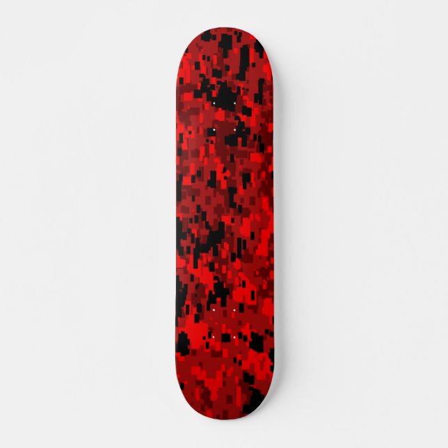 Skateboard 7 3/4 de cubierta. Camo digital/rojo (Anverso )