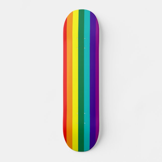 Skateboard 7 Rayas Bandera del Orgullo Gay Arcoiris (Anverso)