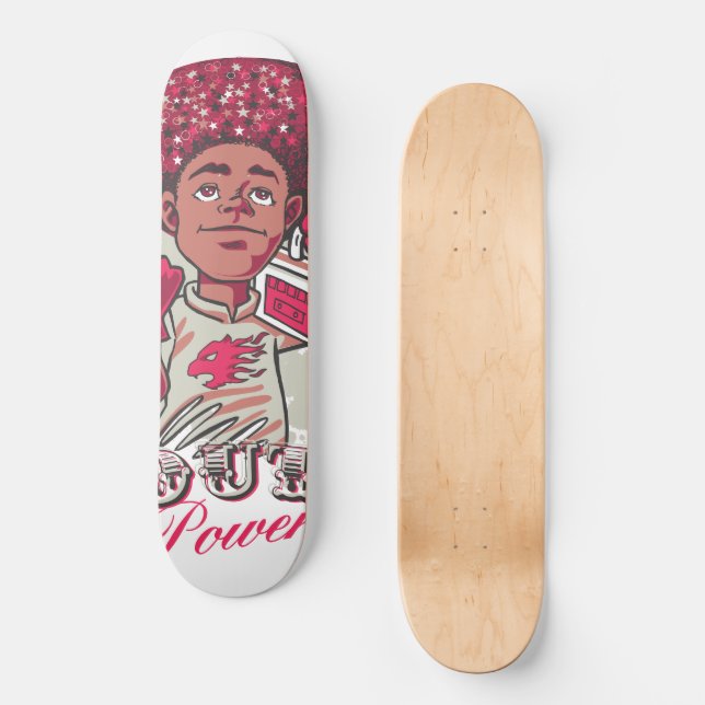 Skateboard 8 1/2" – YOUTH Power Afro & Boombox  (Anverso)