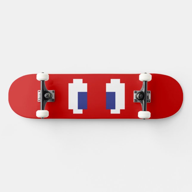 Skateboard 8 bits Pixel Manga Eyes (Horz)