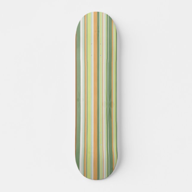 Skateboard a rayas estilo surfboard personalizable (Anverso )