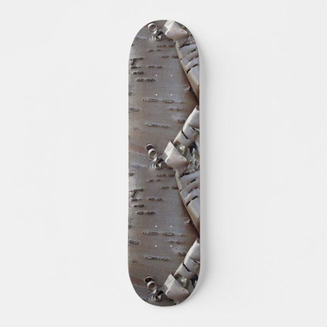 Skateboard Abedul Rizado Corteza Árbol Rústico (Anverso )