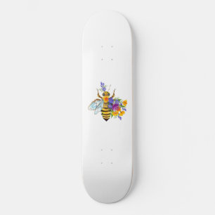 Skateboard Abeja de flor con plantas silvestres