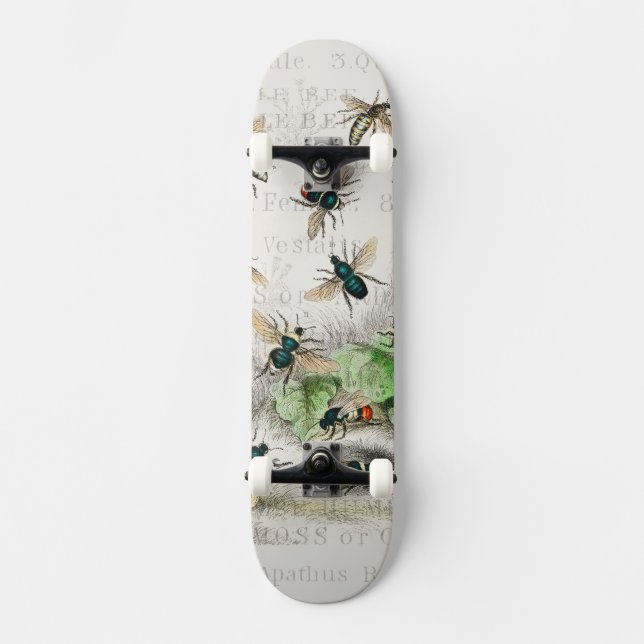 Skateboard Abeja Miel Trabajador Reina Abejas Antigüo (Anverso)
