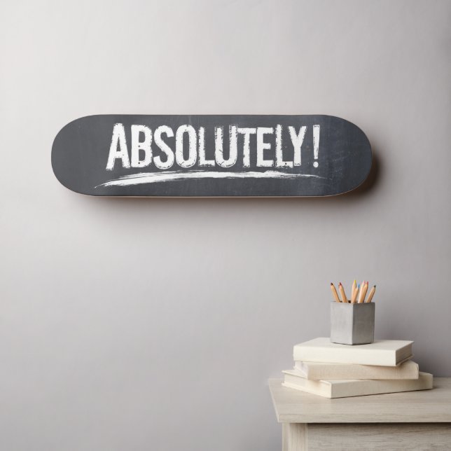 Skateboard ¡ABSOLUTAMENTE! Tipo de letra con problemas Negro (Arte de pared (horz))