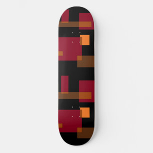 Skateboard Abstracción geométrica Naranja rojo marrón negro