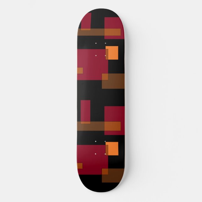 Skateboard Abstracción geométrica Naranja rojo marrón negro (Anverso)