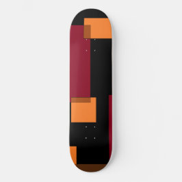 Skateboard Abstracción geométrica Naranja rojo marrón negro