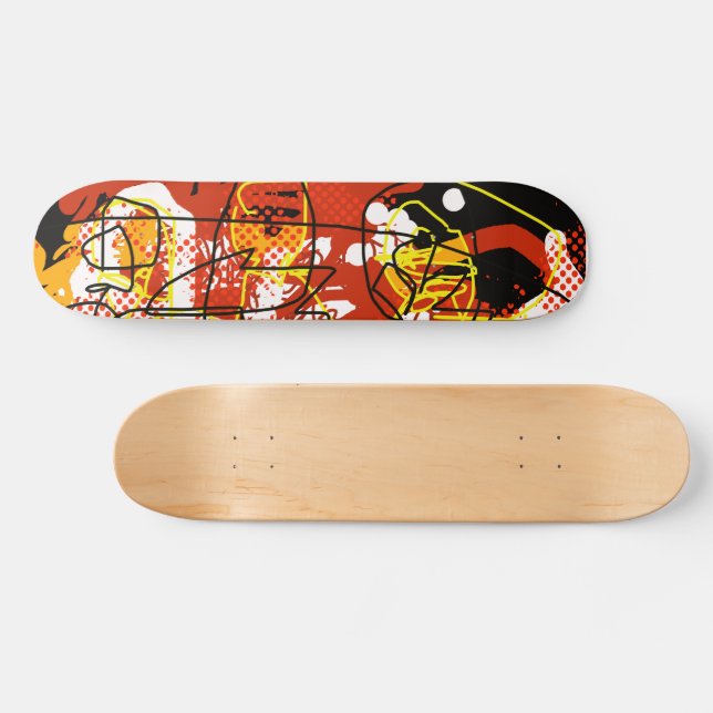 Skateboard Abstracción Roja Fría (Horz)