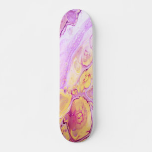 Skateboard Abstract Acrylic Paint Backdrop with Pink Powder