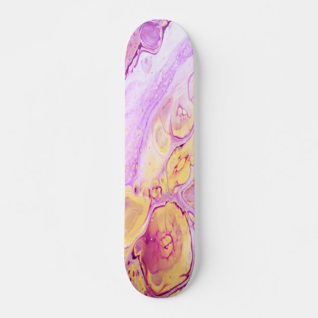 Skateboard Abstract Acrylic Paint Backdrop with Pink Powder (Anverso )