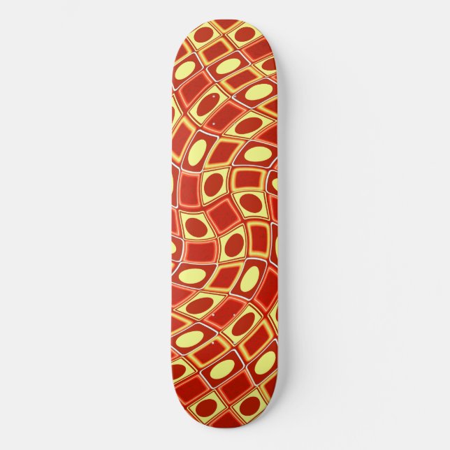 Skateboard Abstract geometric swirl retro pattern in red  (Anverso)