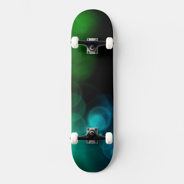 Skateboard abstracta azul y verde (Anverso)