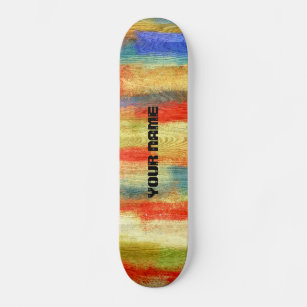 Skateboard Abstracto colorido Grano de madera