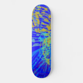 Skateboard Abstracto de la mariposa dorada Blue Pastel