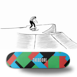 Skateboard Abstracto Personalizado Bloquea a Jugador Adolesce
