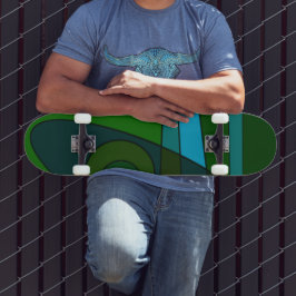 Skateboard Abstracto Surfing Turquoise Green Shake