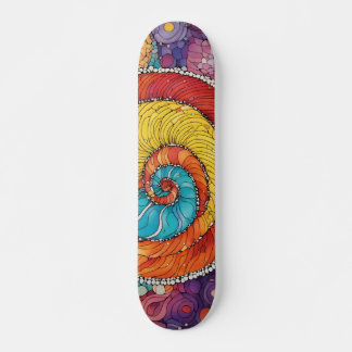 Skateboard Abstraktes Schnecken Muster, multicolor