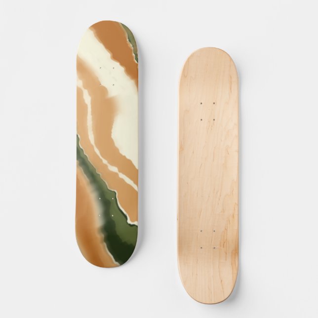 Skateboard Abstrato natural Geode Watercolor (Anverso)