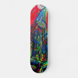 Skateboard Aceite de hombre abstracto colorido sobre lienzo