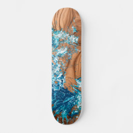 Skateboard Acento de estilo de madera de olas oceánicas