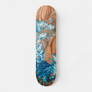 Skateboard Acento de estilo de madera de olas oceánicas