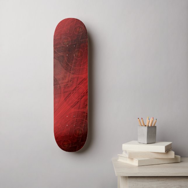 Skateboard Aceptación | Medallones de Meditación Roja (Arte de la pared)
