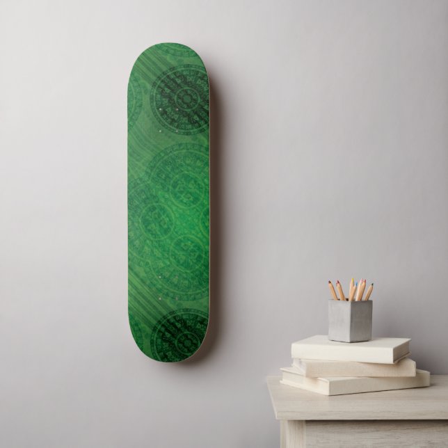 Skateboard Aceptación | Medallones de Meditación Verde (Arte de la pared)