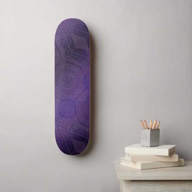 Skateboard Aceptación | Medallones de Meditación Violeta (Arte de la pared)