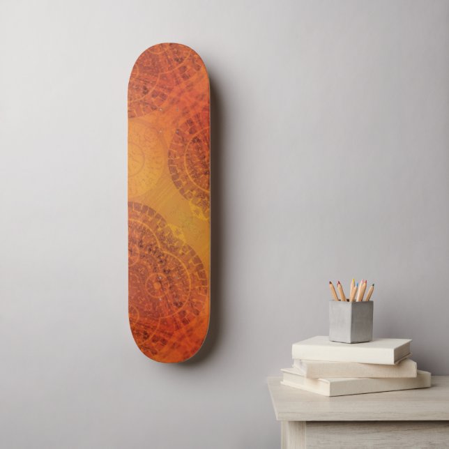 Skateboard Aceptación | Medallones del Boho amarillo Naranja  (Arte de la pared)