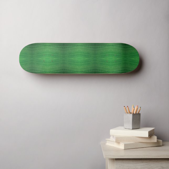 Skateboard Aceptación | Patrón de boho ecléctico verde (Arte de pared (horz))